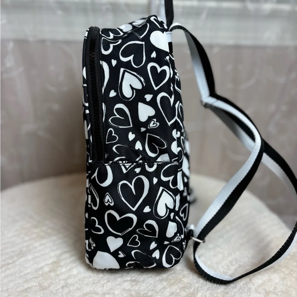 Brighton Endless Love Backpack Black/White Hearts